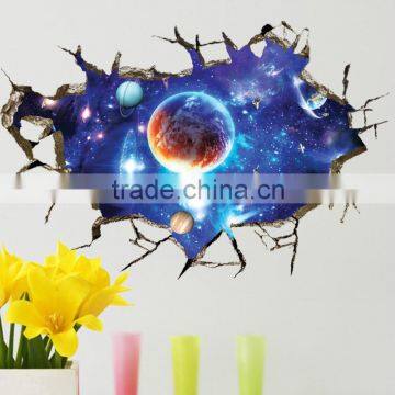 ALFOREVER the gorgeous starry sky 3D broken window wall decals