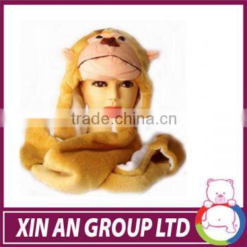 Popular soft plush monkey hat with embroidery