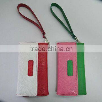 2016Fancy Leather Case Stand+wallet+hand Strap+magnet Belt Phone Leather Case Ladies Wallet