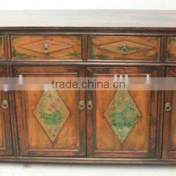 Chinese Mongolia Antique Furniture Painting Cabinet