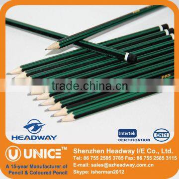 Custom Wooden HB Pencils, Black & Green Striped, End Dipped photo-4