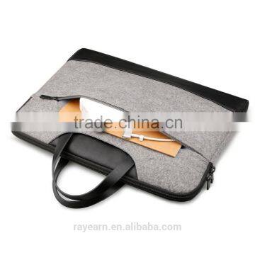 Customized Logo Soft Felt Laptop Sleeve With Handle And Zippers Close