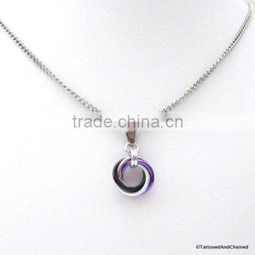 2016 Ace Pride Pendant Necklac, Chainmail Love Knot Asexual Pride Jewelry Circle Pendant Necklace Woman photo-2