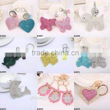 Pink Owl Keychain Reflective Key Chain Alloy Metal Keychain Rhinestone Keyring Fashion Gift K0094 photo-4