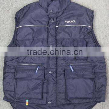 mens 100% Nylon and polyester padding winter vest & waistcoat with pocket