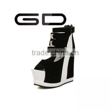 GDSHOE china cheap price women high platform wedge heel sandals