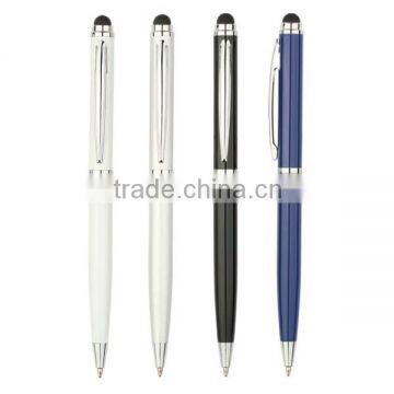 High quality customized logo metal stylus touch pen with rubber tip screen touch pen