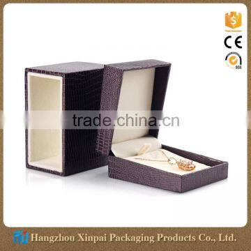 Wholesale High End Custom Brown Leatherette Paper Jewelry Box For Pendant