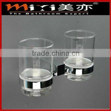 bathroom chrome double tumbler holder