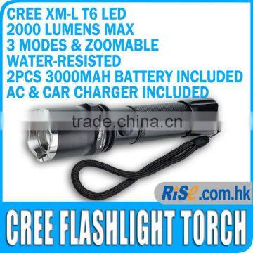 2000 Lumen CREE XM-L T6 18650 Battery Charger LED Flashlight Rechargeable Torch