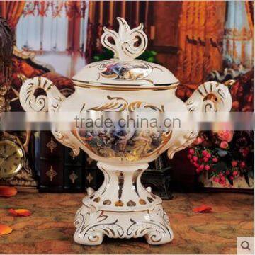 Jingdezhen porcelain home goods storage ceramic vase jar with handle lids                        
                                                Quality Choice