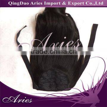 Wavy short hair ponytail black ponytail hair extension