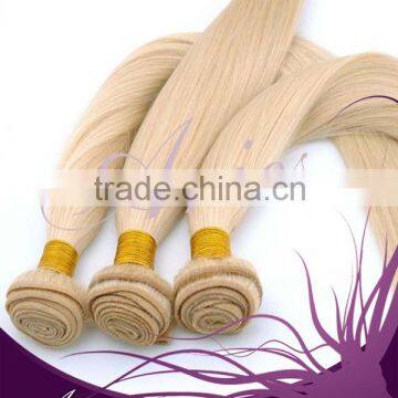 Wholesale High quality Human Hair Extensions Blonde Color Straight Silky Hair Weave