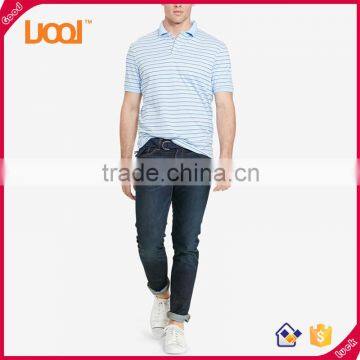 Made in China Men's Business Formal Polo t Shirt Stripe 100% Cotton Short Sleeve Men's Polo t Shirt photo-1