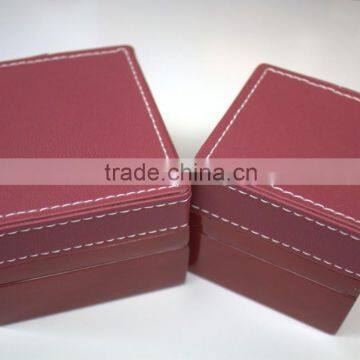 new arrival lacquer wood/ stitching leather jewelry gift/packaging boxes