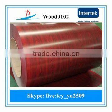 2015 roof ppgi steel coil wood grain steel for interior door