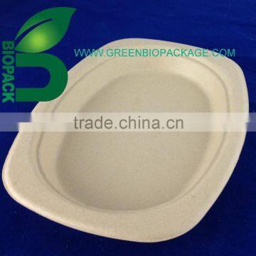 Compostable tableware, bamboo pulp tray, biodegradable food serving trays