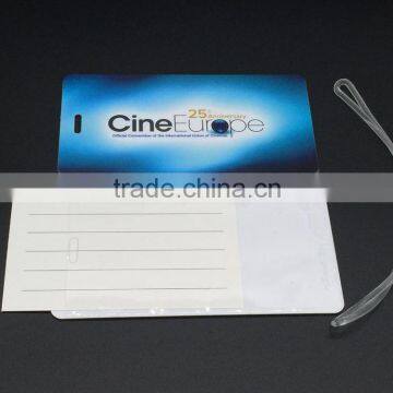 pvc luggage tag with clear pvc pocket on the reverse (M-PT309)