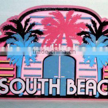 New model Custom UV Protected magnetic fridge clock,South Beach USA fridge magnet pvc,voice recordable fridge magnet ---DH20336