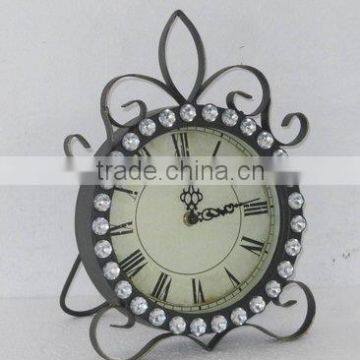 100642EA-Acrylic Diamond Metal Table Clock