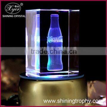 fashionable 3D laser crystal cube for holiday souvenir