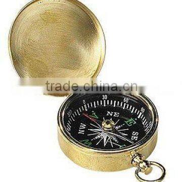 Brass Nautical compass shiny pendant/ Nautical Pendant / Compass with lid FOR PENDANT