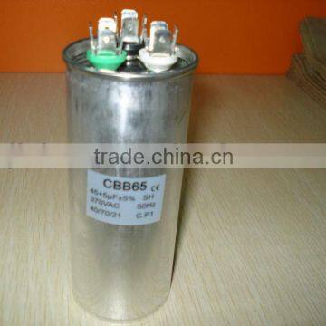 45+5uf Aluminum Case motor run capacitor especially for air conditioner