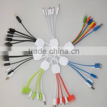 Promotinoal gift custom printed Type C charging cable 6 in 1for smartphones power bank cable usb multi charger cable