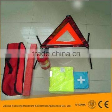 car road tool , warning triangle , first aid car emergency kit