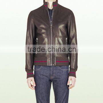 Fashion Leather Jacket Brown Bomber 2