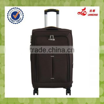 Best Quality 1680D Material Brown Built-in Trolley Travel Luggage Bags