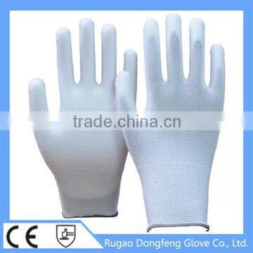 White Nylon Polyurethane(PU) Coated Palm Fit Work Gloves