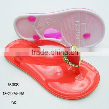 New PVC double crystal jelly soles flip flops for girls