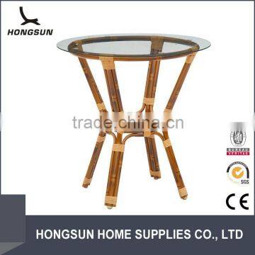 bamboo look antique glass cafe round table