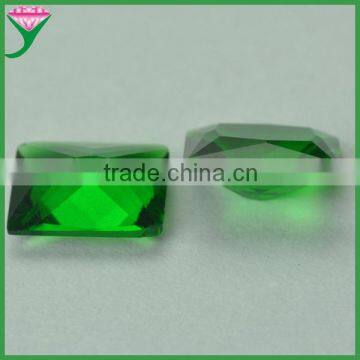 Factory wholesale fancy green rectangle cut colored crystal glass gemstone