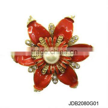 red fashion flower brooches