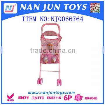 wholesale baby doll stroller with 14 inch doll for kids