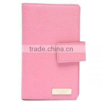 Summer sweet pink color ladies leather card holder wallet