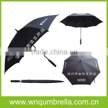 Auto open straight golf fiberglass umbrella