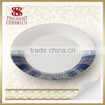 restaurant stoneware plates dishes , blue and white porcelain dinnerware set