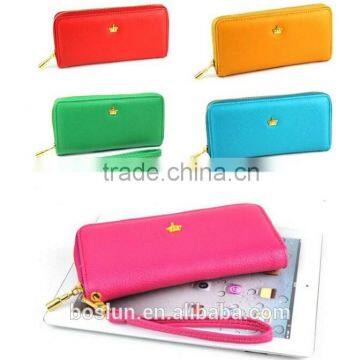 2014 Hot-selling fashion colorful leather wallet for ladies,fashion purpe