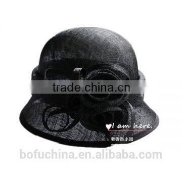 Ladies Church Hats New Fancy Sinamay Church Hats With Flowers photo-2