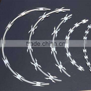 hot sale,high quality,electro-galvanized/hot dipped galvanized razor barbed wire