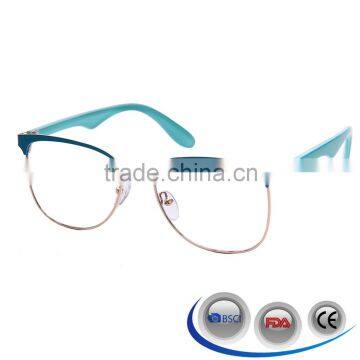 2016 stainless steel front acetate temple optical frame