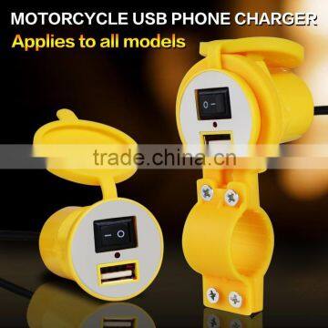 Motorcycle cell phone charger with usb socket