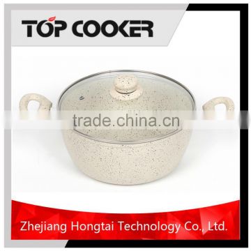 Forged aluminum marble stone cooking pot