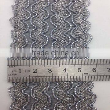 Custom Golden Cushion Upholstery Polyester Gold Flat Braid Trimming photo-2