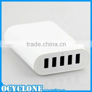 For Iphone For Samsung 5 Port Flat Usb Wall Charger