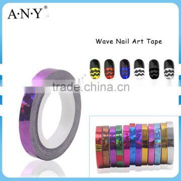 ANY Nail Art DIY Using Wave Nail Adhesive Tape Purple Color                        
                                                Quality Choice