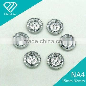 NA4 Round Diamond-Look Acrylic Rhinestone Buttons 2 Holes Faceted Sew On Button Box Garment Accessories Scrapbooking DIY Craft
